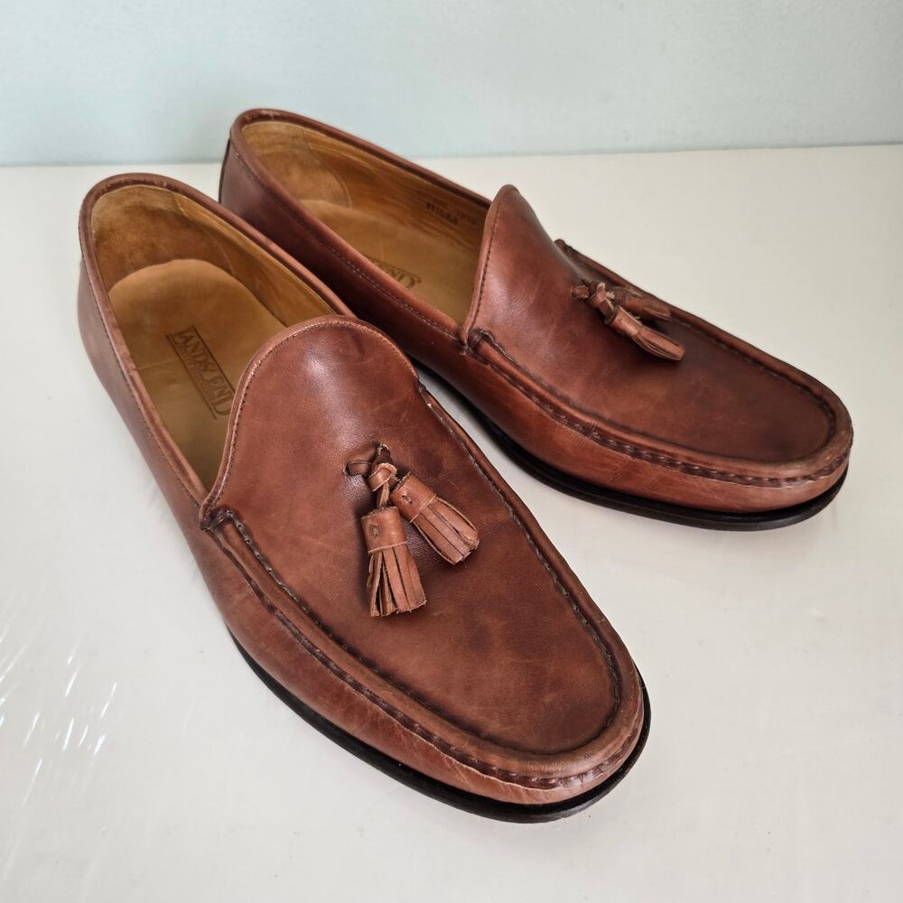 Lands End Leather Tassel Loafer Men's 11.5M Brown Classic Work Casual Preppy